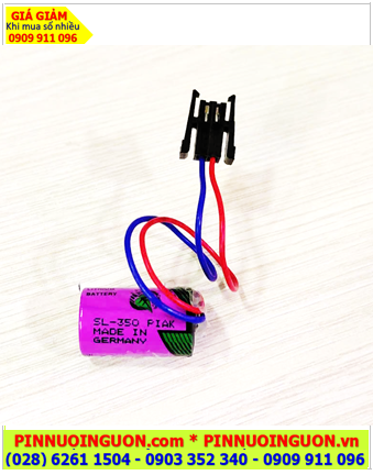 Tadiran SL-350 (Zắc Mitsu), Pin nuôi nguồn PLC Tadiran SL-350 lithium 3.6v 1/2AA 1200mAh, Xuất xứ ĐỨC